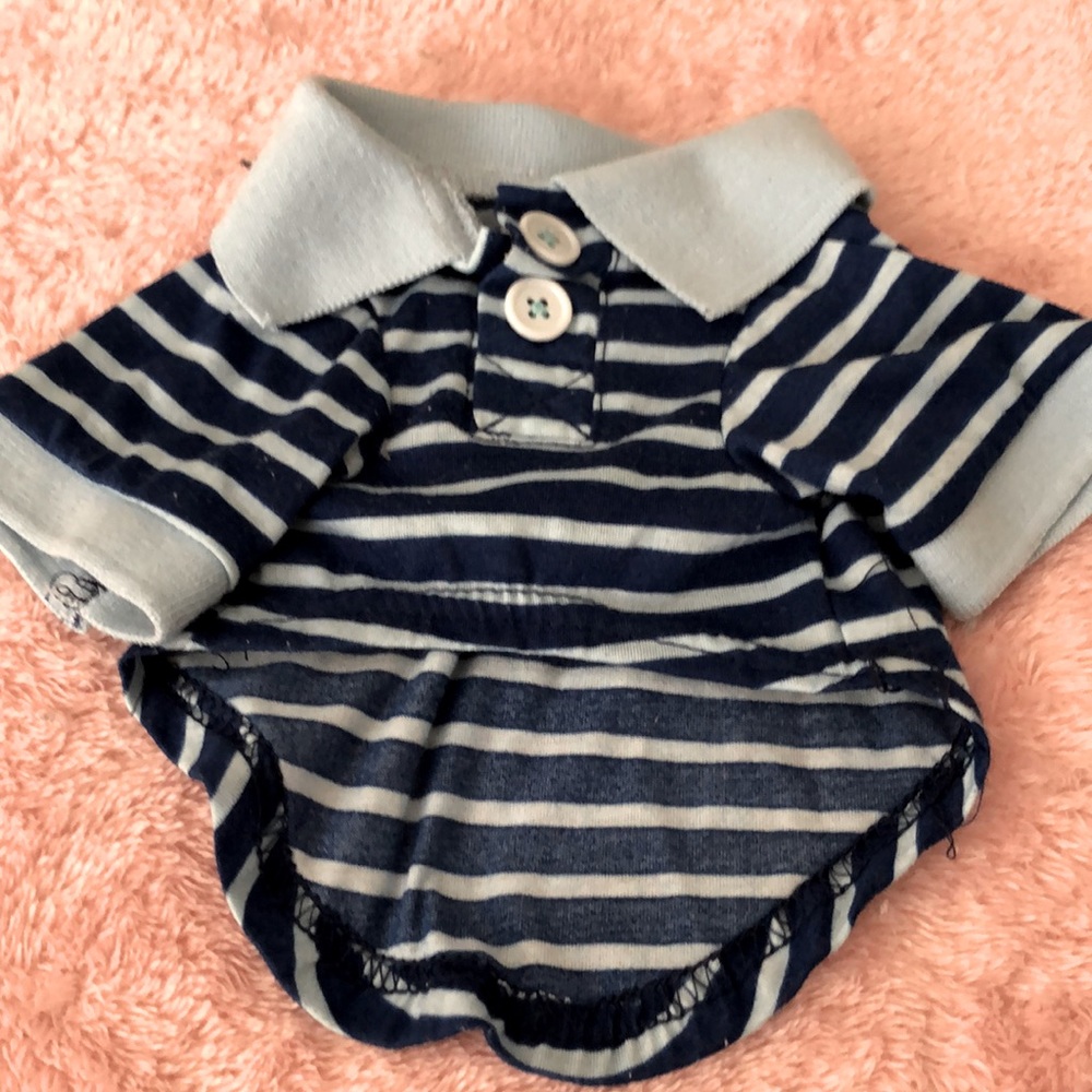 # 35 🐾🐾🐩Super cute pique polo striped dark blue and light blue size XS